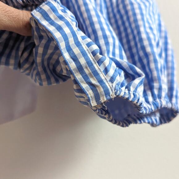 The Little Lamb Bubble Romper Baby Sz 12m Blue Gingham Boutique - Picture 3 of 6